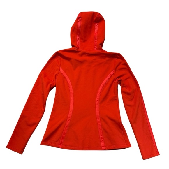 Athleta Orange Red Verbier Jacket Hooded Full Zip Sporty Athletic Soft Shell S - Picture 3 of 6